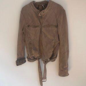 Free People Knit Moto/Bomber Jacket